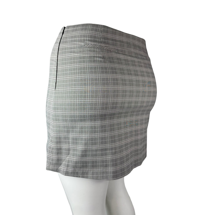 NEW Wayf Women's Gray Plaid Flannel Tartan Slit High Waist Mini Pencil Skirt XL