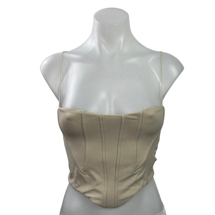 Joah Brown Contour Beige Sleeveless Cami Tank Corset Bustier Crop Top Size S/M