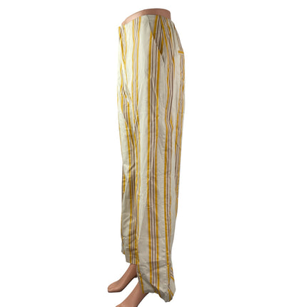 Abercrombie & Fitch Women's Stripe High Rise Palazzo Wide Leg Trousers Pants S
