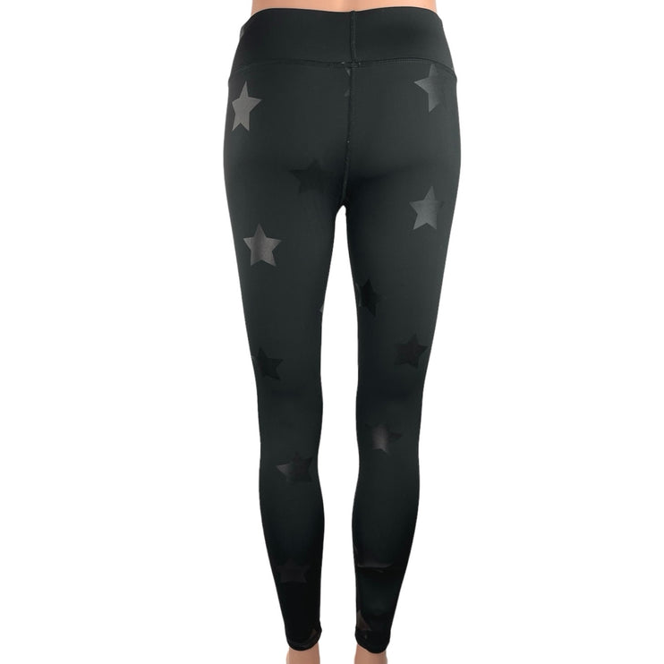 Terez Women's Black Star Pattern Mid Rise Athletic Fitness Sport Leggings Size S