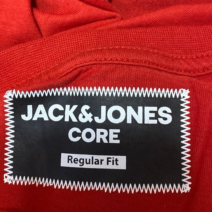 Jack & Jones Men's Red Typography Cotton Short Sleeve Crew Tee T-Shirt Top XL