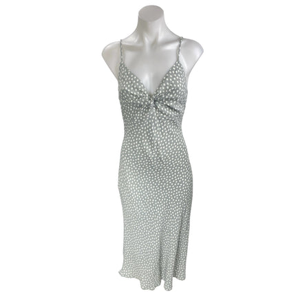 NEW Abercrombie & Fitch Gray Polka Dots Sleeveless Twist Front Cami Slip Dress S