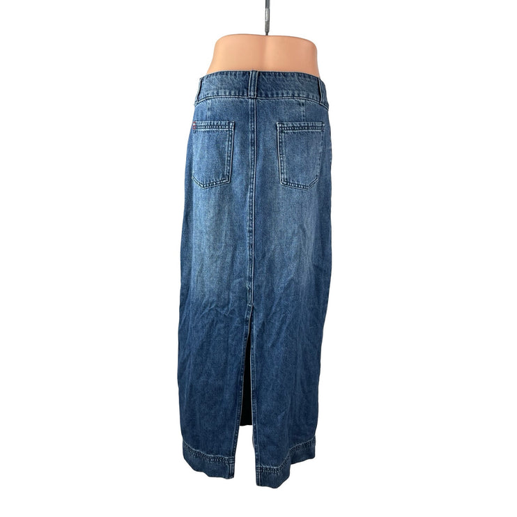Urban Outfitters BDG Women's Blue High Rise Maxi Straight Pencil Denim Skirt M
