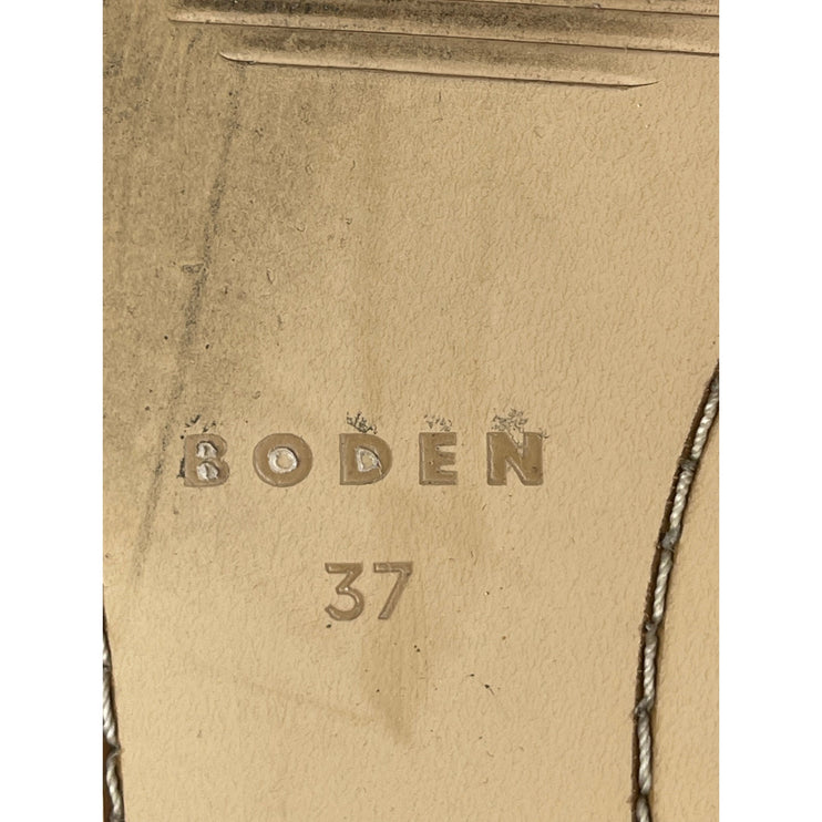 Boden Iris Snaffle Black Leather Gold Accent Slip On Flats Loafers Shoes 37 US 6