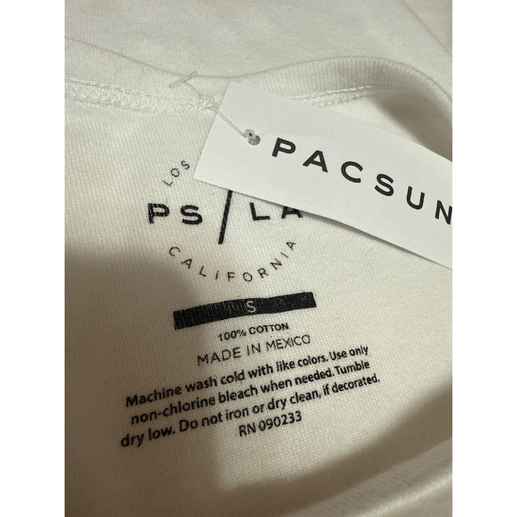 NEW Pacsun Women's White Black Short Sleeve Angels Greek T Shirt Tee Top Size S