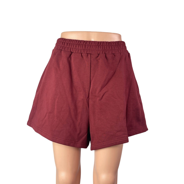 Parke Women's Red High Waisted Pull On A Line Athletic Mini Shorts Size L/XL