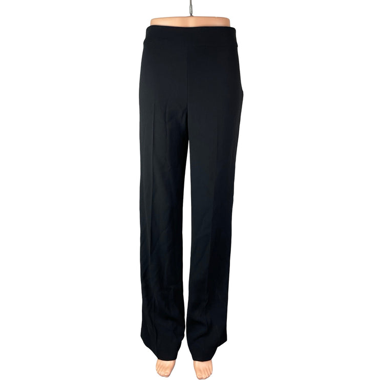 Zara Women's Black Pull On High Waisted Straight Wide Leg Trousers Pants Size XS