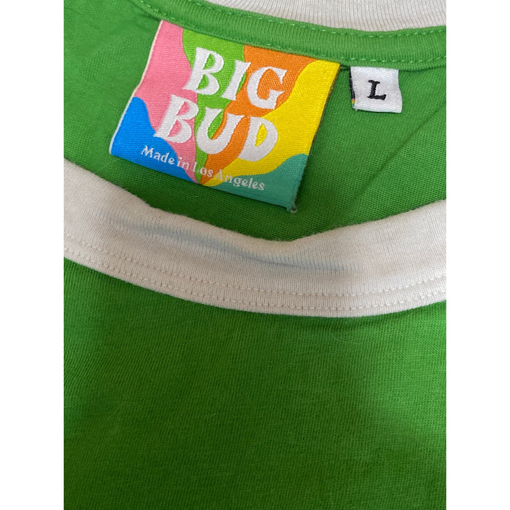 Big Bud Women's Green Goodluck Horseshoe Short Sleeve T Shirt Tee Top Size L