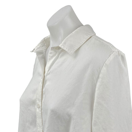 Anthropologie Cloth & Stone Women's White Long Sleeve Button Up Shirt Top Size M