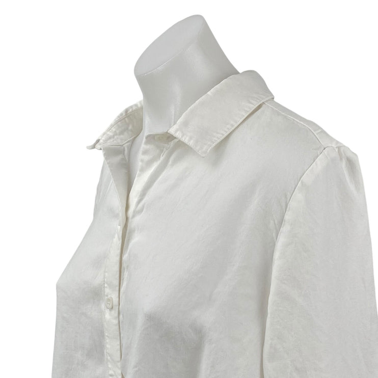 Anthropologie Cloth & Stone Women's White Long Sleeve Button Up Shirt Top Size M