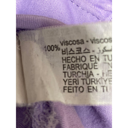 Zara Women's Purple Collared 3/4 Tie Sleeve Button Down Crop Blouse Shirt Top S