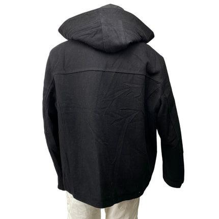 Tahari Men's Black Wool Detachable Hood Hoodie Full Zip Waterproof Jacket Sz XXL