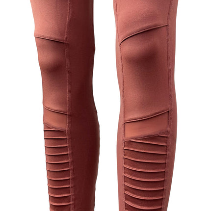 Alo Yoga Women's Pink Brown High Waist Activewear Yoga Moto Leggings Pants Sz S