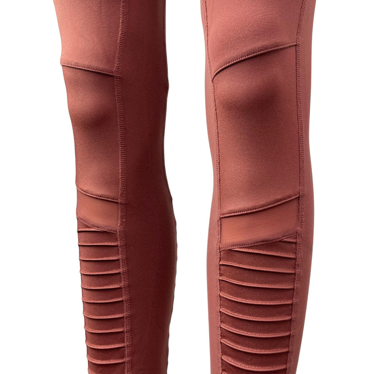 Alo Yoga Women's Pink Brown High Waist Activewear Yoga Moto Leggings Pants Sz S