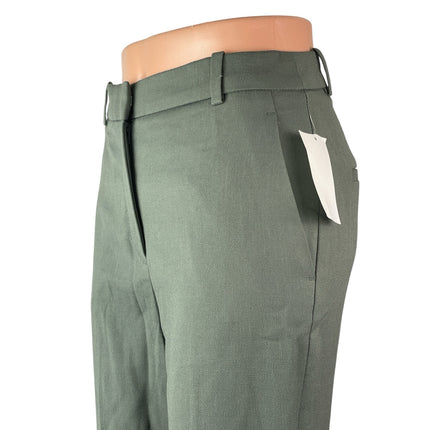 NEW H&M Men's Green Slim Slacks High Rise Straight Chino Trousers Dress Pants 2