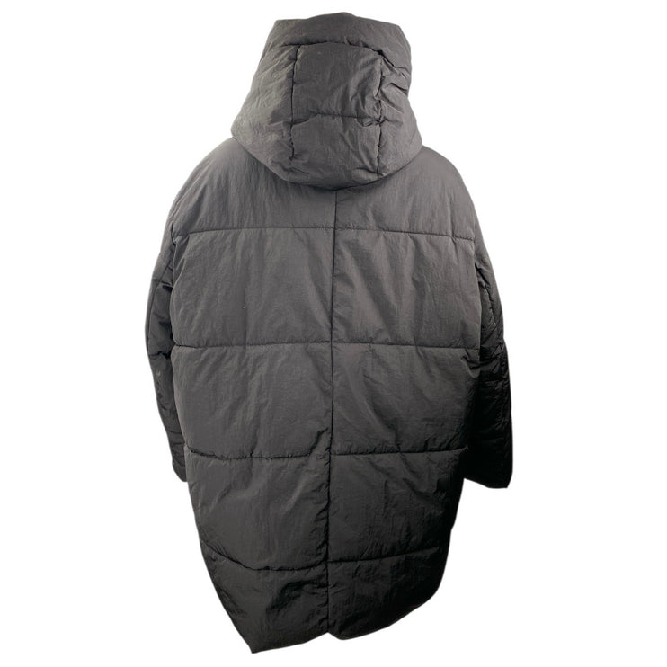 Zara Women's Black Full Zip Long Sleeve Hooded Winter Puffer Coat Jacket Size XS