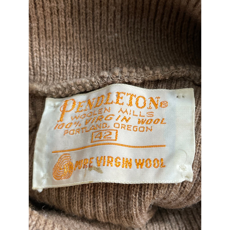 Pendleton Women's Tan 100% Wool Turtleneck Long Sleeve Knit Sweater Top Size 12