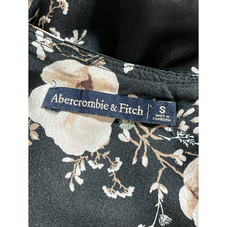 Abercrombie & Fitch Satin Floral One Shoulder Long Sleeve Mini A-Line Dress Sz S