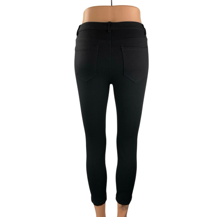 Theory Women's Black Mid Rise Skinny Slim Cropped Trousers Casual Pants Size 0