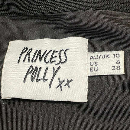 Princess Polly Black Short Sleeve Mesh Square Neck Mini Bodycon Dress Size 6