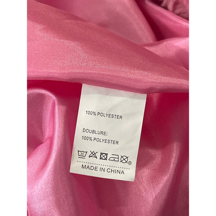 NEW Nasty Gal Pink Oversized Faux Fur Notched Collar Long Sleeve Coat Jacket M