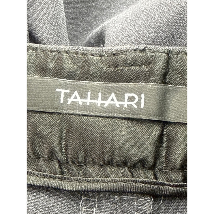Tahari Women's Gray High Rise Loose Bootcut Slacks Flare Trousers Dress Pants L