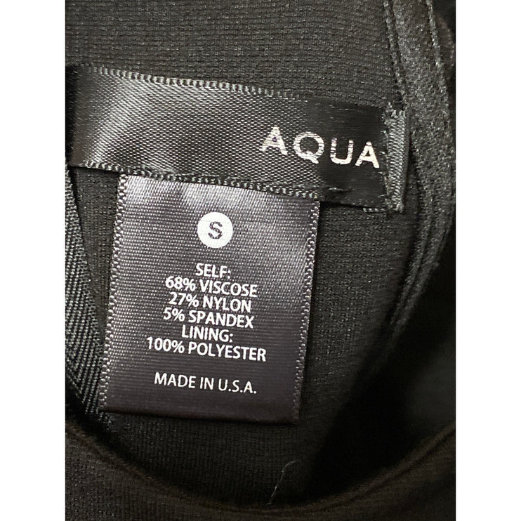 Aqua Women's Black Sleeveless Halter Zip Mini A-line Fit & Flare Dress Size S