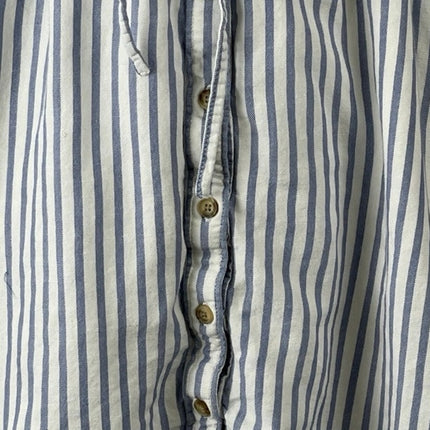 Abercrombie & Fitch Blue Striped Sleeveless Tie Waist Button Up Shirt Top Sz XS