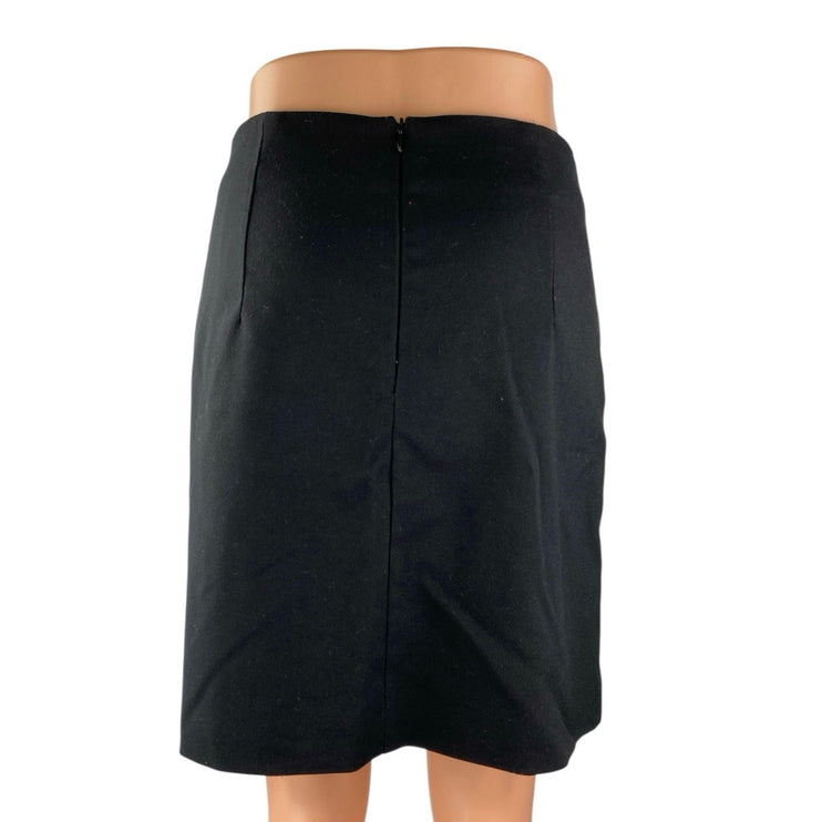 Siyazu Women's Black Mini Mid Rise Zipper Straight Pencil Wrap Skirt Size 1