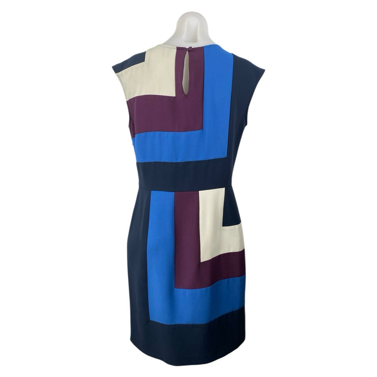 Ann Taylor Multicolor Colorblock Geometric Sleeveless Mini Pencil Sheath Dress 8