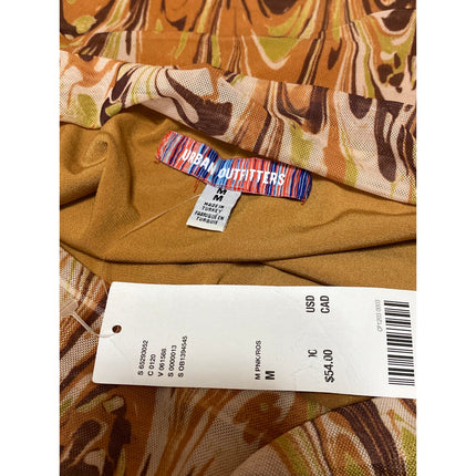 NEW Urban Outfitters Abstract Marble Ruched Retro Mini Pencil Bodycon Skirt Sz M