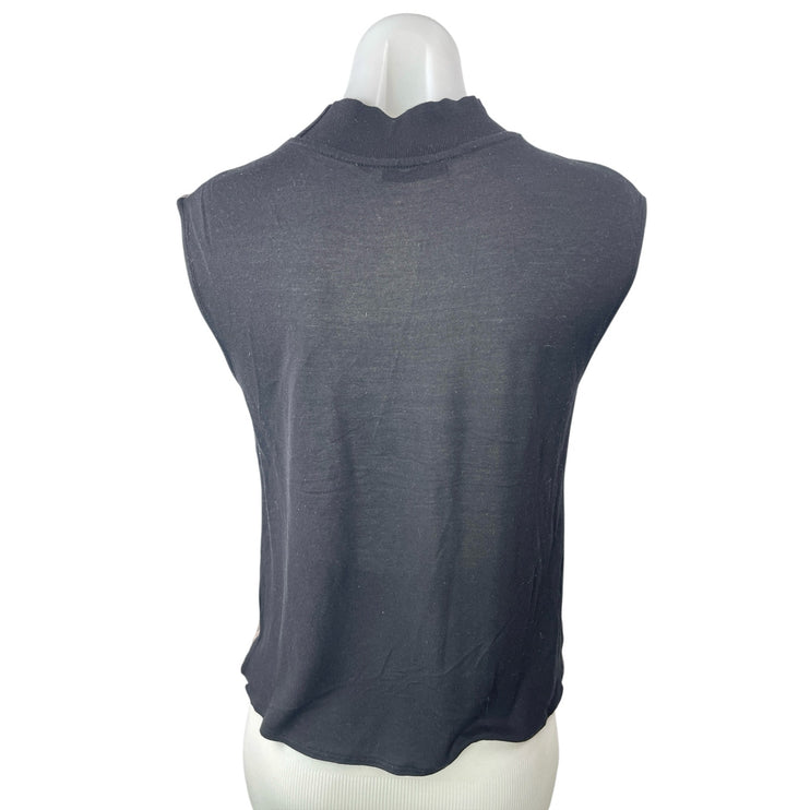 Zara Women's Multicolor Abstract Print Sleeveless Mock Neck Tank Blouse Top Sz S