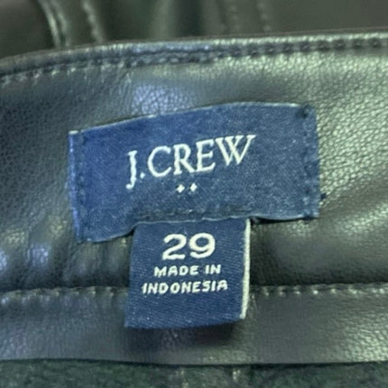 J.Crew Women's Green Faux Vegan Leather High Waisted Straight Trousers Pants 29