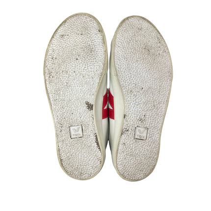 Veja Esplar Women's White Red Leather Lace Up Round Toe Athletic Sneakers Size 9