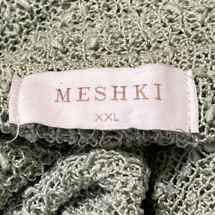 Meshki Women's Olive Green Long Sleeves Knit Draped Cowl Neck Sweater Top Sz XXL