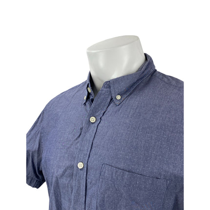 Banana Republic Stretch Soft Wash Standard Fit Blue Button Down Shirt Top Size L
