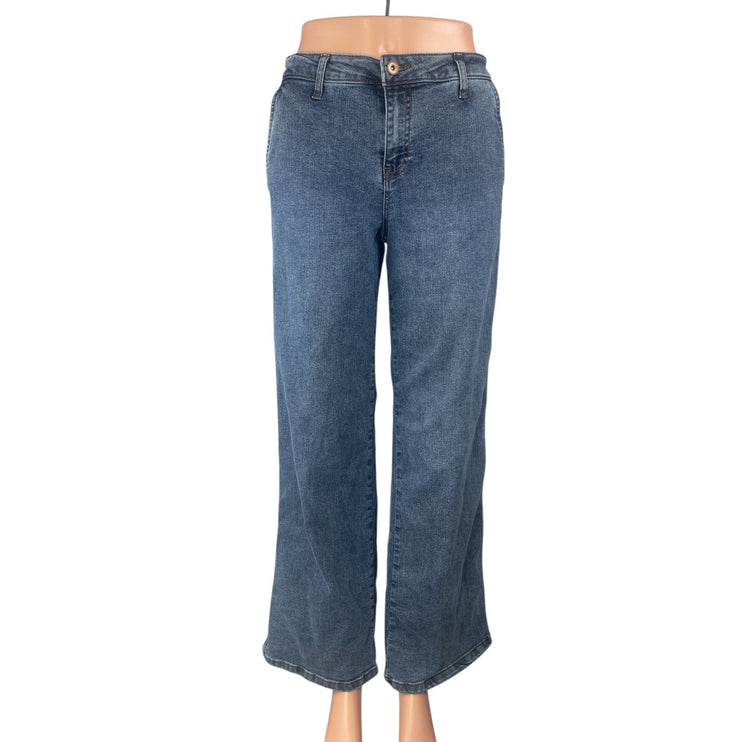 Sanctuary Women's Blue High Rise Crop Loose Fit Straight Denim Jeans Pants Sz 26