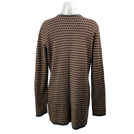 Charter Club Black Brown Long Sleeves Knit Toggle Cardigan Sweater Top Size M
