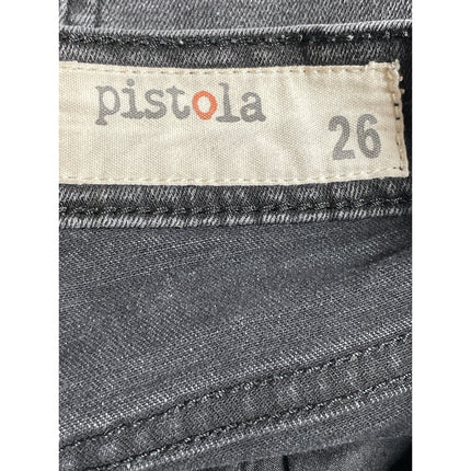 Pistola Women's Gray Front Slit Hem High Rise Ankle Skinny Denim Jeans Pants 26