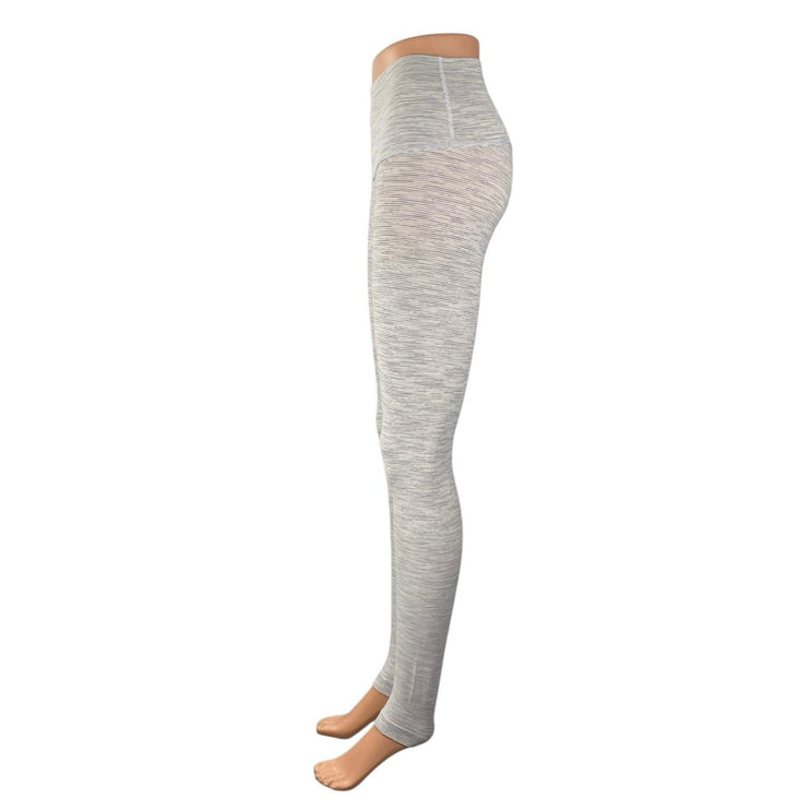 Lululemon Women's Light Gray Mid Rise Yoga Workout Athletic Legging Pants Size 2