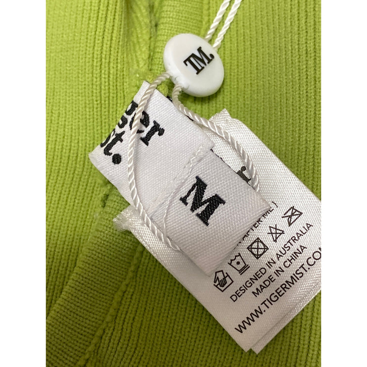 NEW Tiger Mist Women's Green Sleeveless Rib Knit Crop Tank Top & Skirt Set Sz M