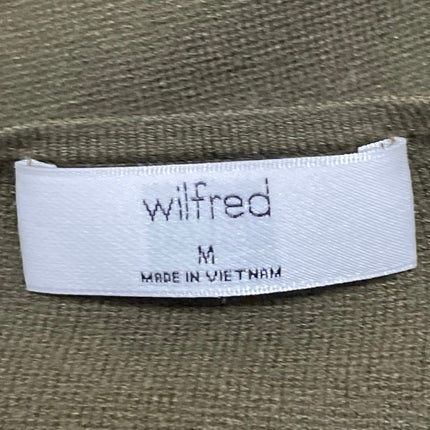 Aritzia Wilfred Olive Green Knit Balloon Sleeve Button Down Cardigan Sweater M