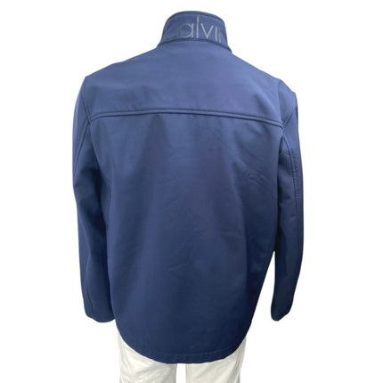 Calvin Klein Men's Blue Zip Up Long Sleeve Water Resistant Rain Coat Jacket Sz L