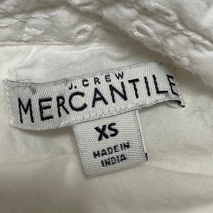 J.Crew Mercantile White Eyelet Embroidered Short Sleeve A Line Mini Dress XS
