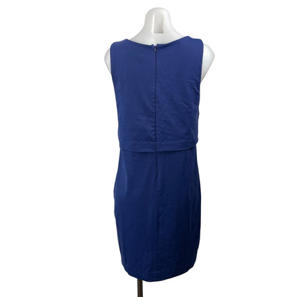 Cynthia Rowley Blue Sleeveless Round Neck Layered Mini Sheath Dress Size 8