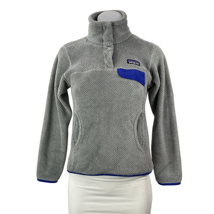 Patagonia Re-Tool Snap-T Gray Long Sleeves Pullover Fleece Coat Jacket Size XXS