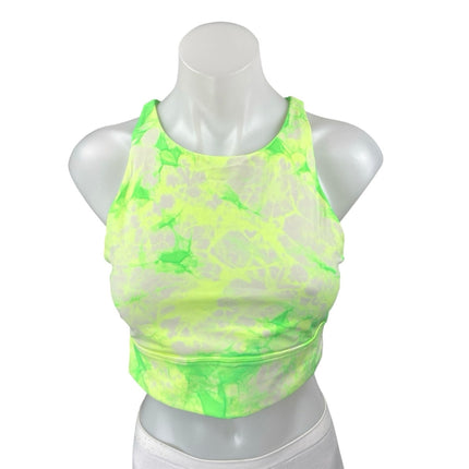 Lululemon Energy Green Tie Dye High Neck Sleeveless Sports Bra Crop Tank Top 10