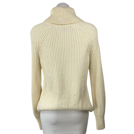 Banana Republic Cream Merino Wool Turtleneck Long Sleeve Knit Sweater Top Size S