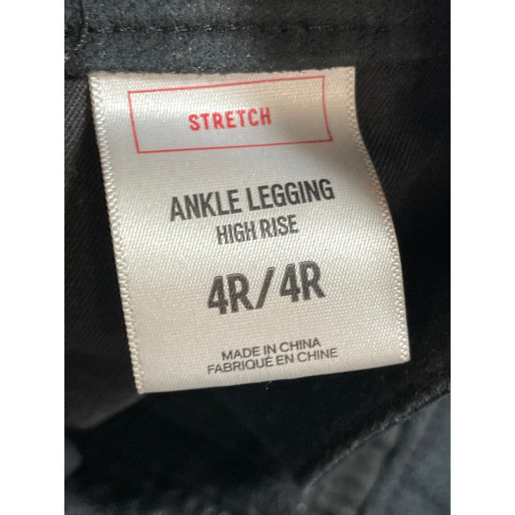 Express Women's Black Faux Vegan Leather High Rise Straight Trouser Pants Size 4