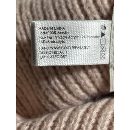 Michael Kors Cream Crystal Rhinestone Embellished Rib Cuff Hat Beanie One Size